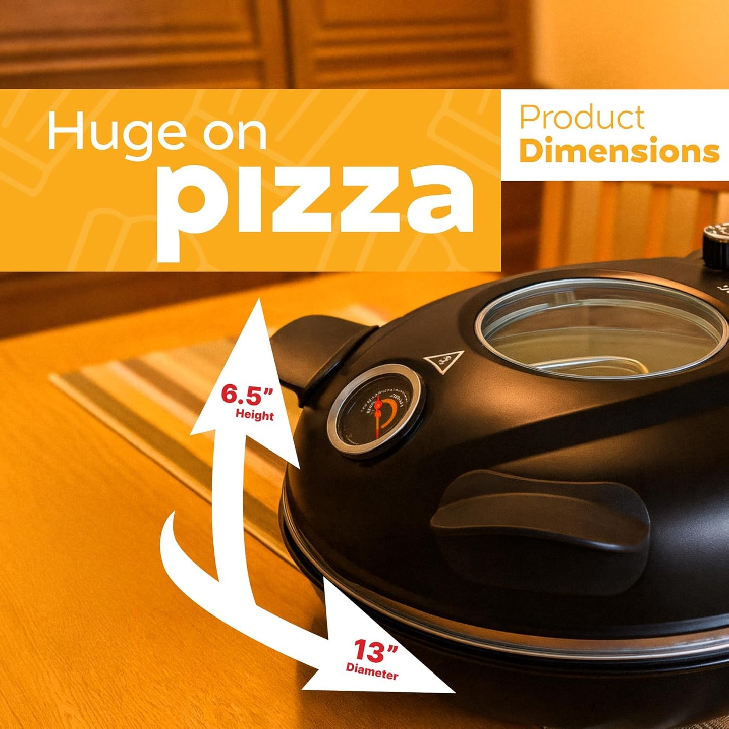 MisterChef Electric Pizza Oven with 12” Ceramic Stone & Viewing Window