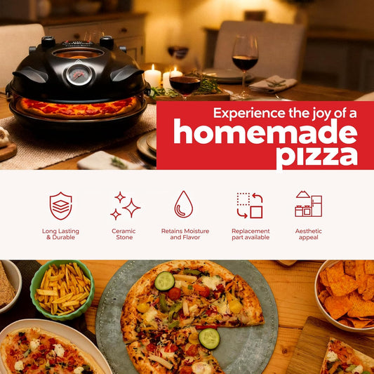 MisterChef Electric Pizza Oven with 12” Ceramic Stone & Viewing Window