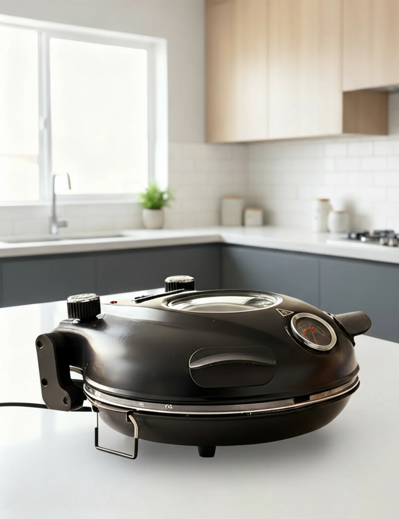 MisterChef Electric Pizza Oven with 12” Ceramic Stone & Viewing Window