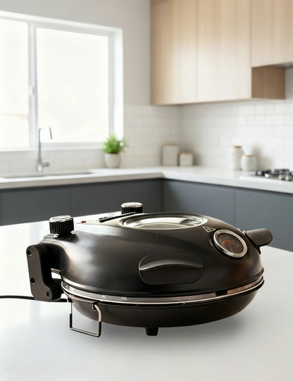 MisterChef Electric Pizza Oven with 12” Ceramic Stone & Viewing Window